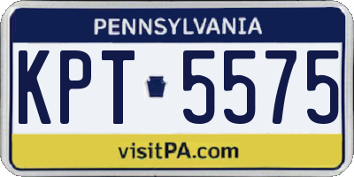 PA license plate KPT5575