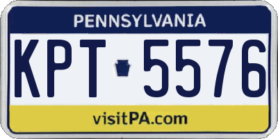 PA license plate KPT5576