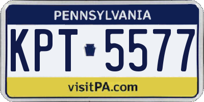 PA license plate KPT5577