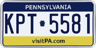 PA license plate KPT5581