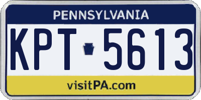 PA license plate KPT5613