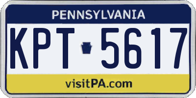 PA license plate KPT5617