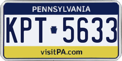 PA license plate KPT5633