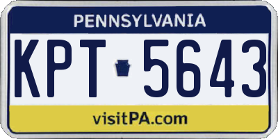 PA license plate KPT5643