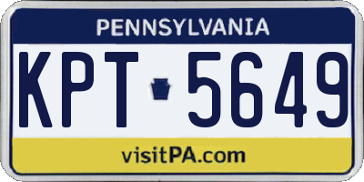 PA license plate KPT5649