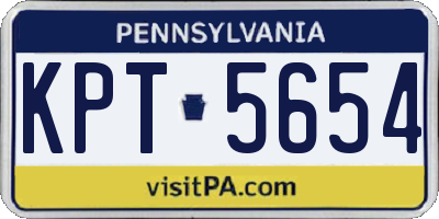 PA license plate KPT5654