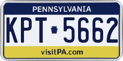 PA license plate KPT5662