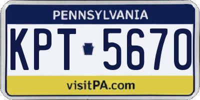 PA license plate KPT5670