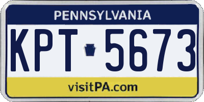 PA license plate KPT5673
