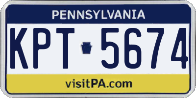 PA license plate KPT5674