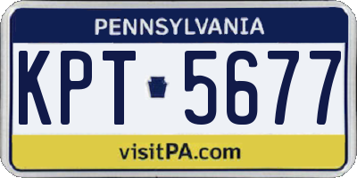 PA license plate KPT5677