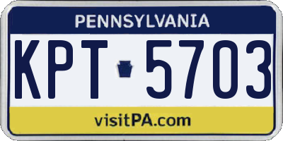 PA license plate KPT5703