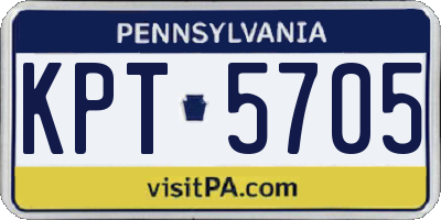 PA license plate KPT5705