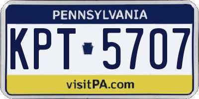 PA license plate KPT5707