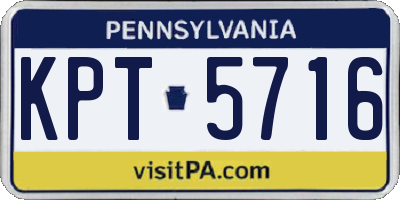 PA license plate KPT5716