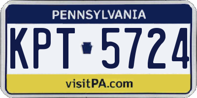 PA license plate KPT5724