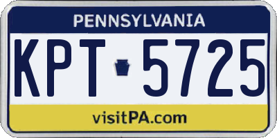 PA license plate KPT5725