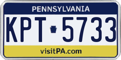 PA license plate KPT5733