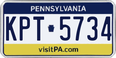 PA license plate KPT5734