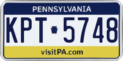 PA license plate KPT5748