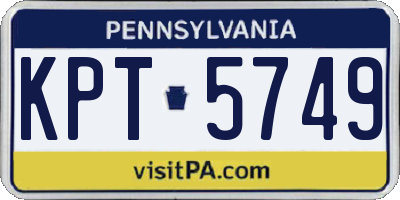 PA license plate KPT5749