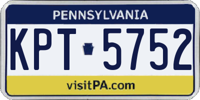 PA license plate KPT5752