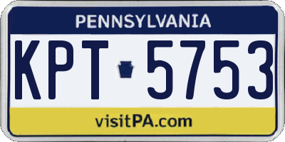 PA license plate KPT5753