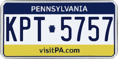 PA license plate KPT5757