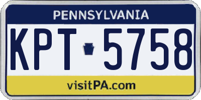 PA license plate KPT5758