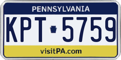 PA license plate KPT5759