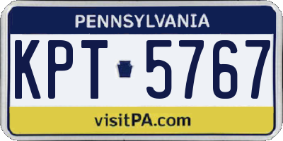 PA license plate KPT5767