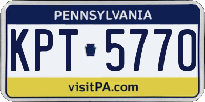 PA license plate KPT5770