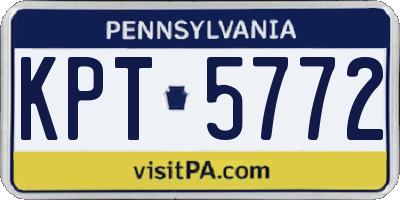 PA license plate KPT5772
