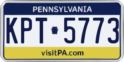 PA license plate KPT5773