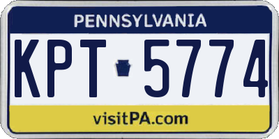 PA license plate KPT5774