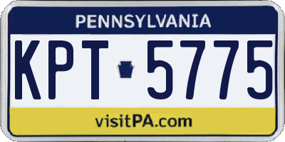 PA license plate KPT5775