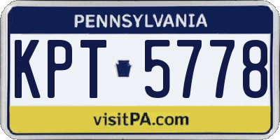 PA license plate KPT5778