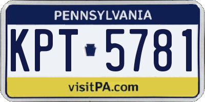 PA license plate KPT5781