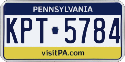 PA license plate KPT5784