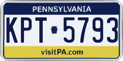 PA license plate KPT5793