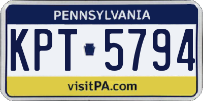 PA license plate KPT5794