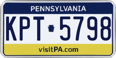 PA license plate KPT5798