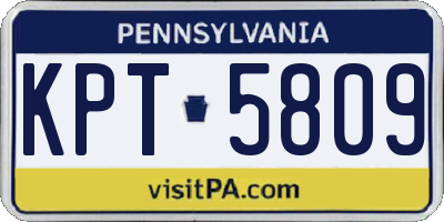 PA license plate KPT5809