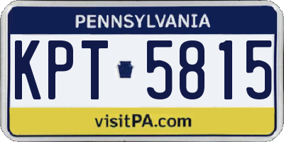 PA license plate KPT5815
