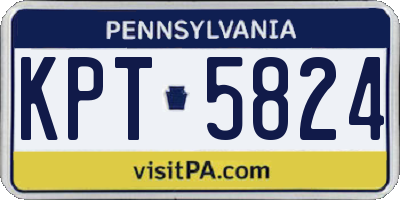 PA license plate KPT5824