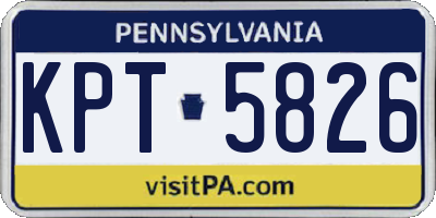 PA license plate KPT5826
