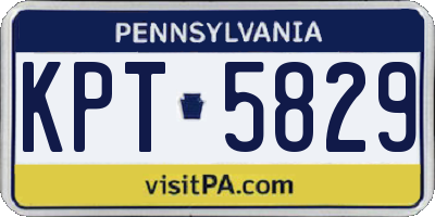 PA license plate KPT5829