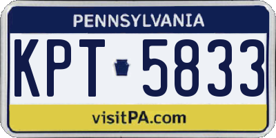 PA license plate KPT5833