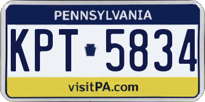 PA license plate KPT5834