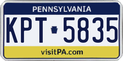PA license plate KPT5835
